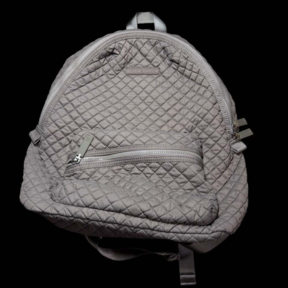 Tommy Hilfiger Quilted Nylon Gray Backpack